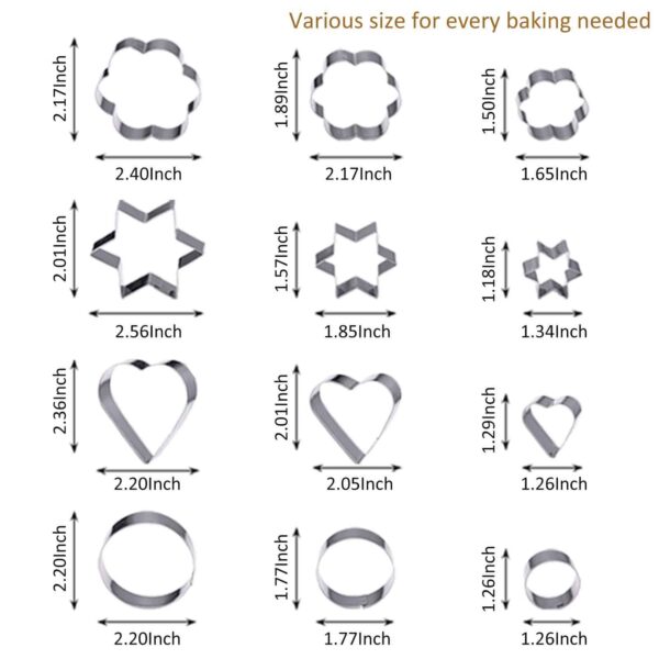 Oneleaf Stainless Steel Cutter Shapes Set,20pcs,Vegetable,Fruit,Mini Pie,Doughnut/Donut,Sandwich,Biscuits,Cookie Metal Easter Fun Cutter Model,For Bak - Image 2