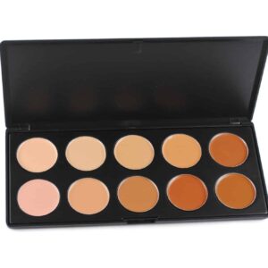 10 Colors Hydrating Cream Concealer Palette, Pure Vie Long Lasting Full Coverage Correcting Concealer Palette Foundation Camouflage Makeup Contour Kit - Image 1