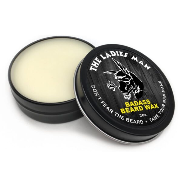 Badass Beard Care Beard Wax for Men - The Ladies Man Scent, 2 oz - Softens Beard Hair, Leaves Your Beard Looking and Feeling More Dense - Image 3