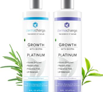 DermaChange Biotin Shampoo and Conditioner Set – Hair Growth Shampoo and Conditioner for Men & Women – Shampoo Conditioner for Dry, Damage & thinning