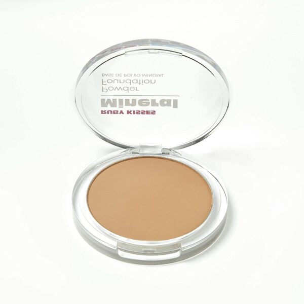 Ruby Kisses Mineral Pressed Powder Foundation, Medium to Full Coverage Natural Finish 0.35 Ounce (Rich Beige) - Image 2
