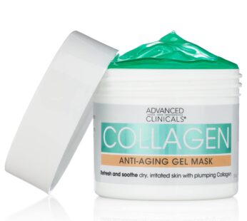 Advanced Clinicals Collagen Gel Facial Mask Anti Aging Skin Care Moisturizer W/Coconut Oil & Rosewater, Skin Plumping Face Mask Reduces Wrinkles, Dry