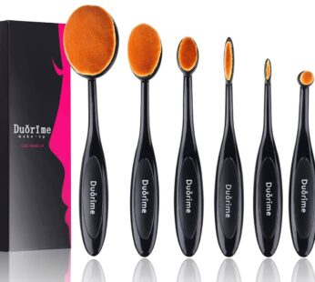 Duorime New 7pcs Black Oval Toothbrush Makeup Brush Set Cream Contour Powder Concealer Foundation Eyeliner Cosmetics Tool ?