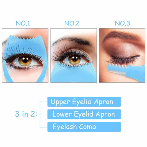 TecUnite 6 Pieces 3 in 1 Eyelashes Tools Mascara Shield Applicator Guard Eyelash Guide for Makeup, 3 Colors - Image 5