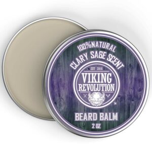 Viking Revolution Beard Balm with Clary Sage Scent and Argan & Jojoba Oils - Styles, Strengthens & Softens Beards & Mustaches - Leave in Conditioner W - Image 8