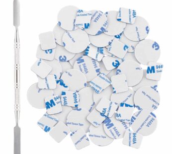 Allwon 56Pcs Metal Stickers for Magnetic Palette Empty Eyeshadow Makeup Palette + Depotting Spatula (28Pcs Round + 28Pcs Square)