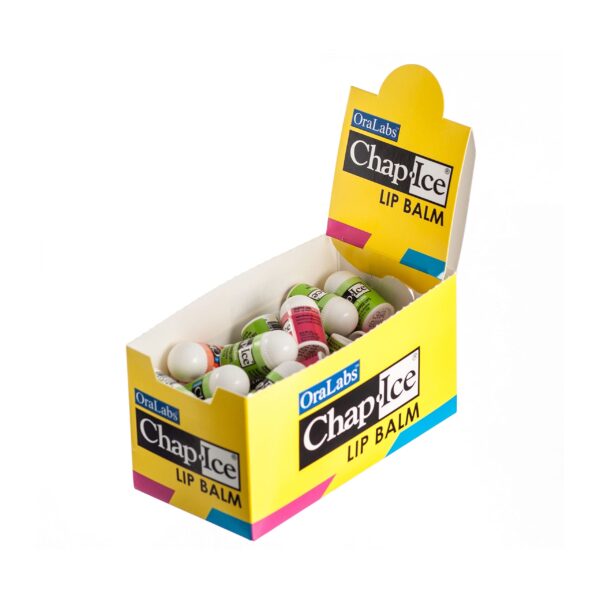 Chap-Ice? | Premium and Traditional Lip Balm for Chapped, Dry, or Windburned Lips | Pocket Size Display with Assorted Flavors - Cherry, Citrus Orange,