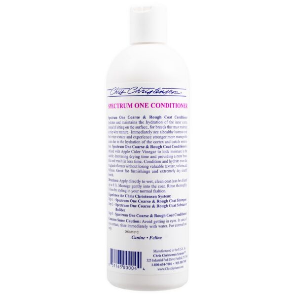 Chris Christensen Spectrum One Dog Conditioner, Coarse and Rough Coat, Groom Like a Professional, Repairs and Protects, Maintains Inner Cortex Hydrati - Image 2