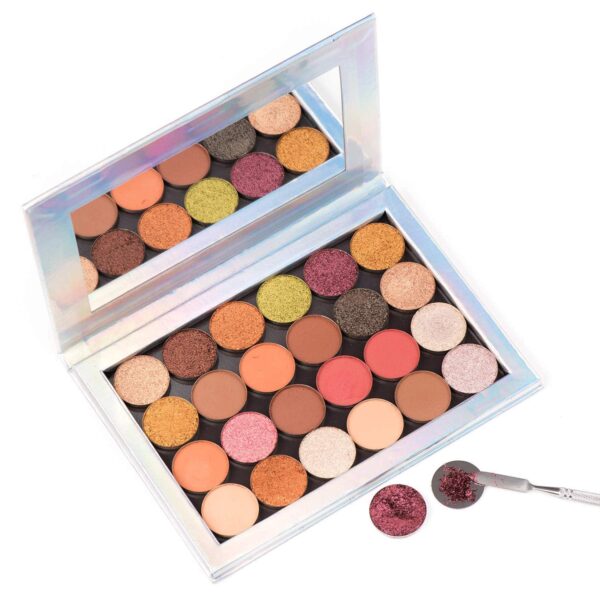 Allwon 56Pcs Metal Stickers for Magnetic Palette Empty Eyeshadow Makeup Palette + Depotting Spatula (28Pcs Round + 28Pcs Square) - Image 7
