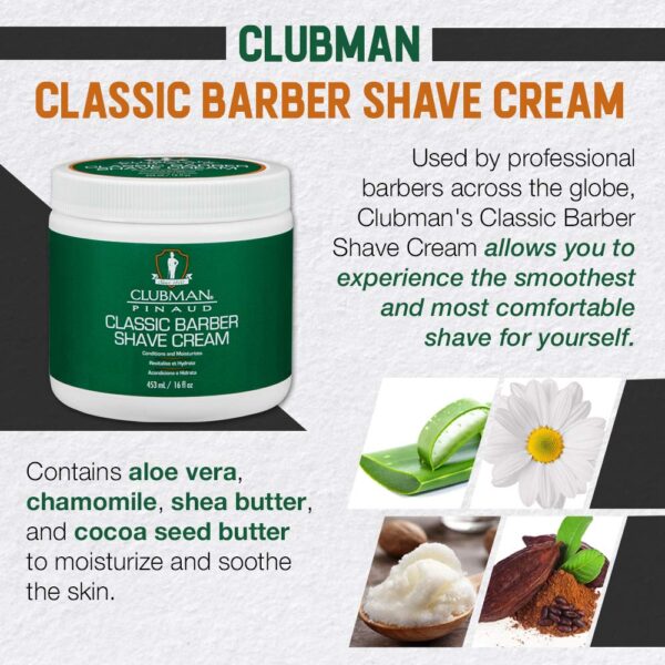 Clubman Classic Barber Shave Cream, 16 oz, 1 pack - Image 3