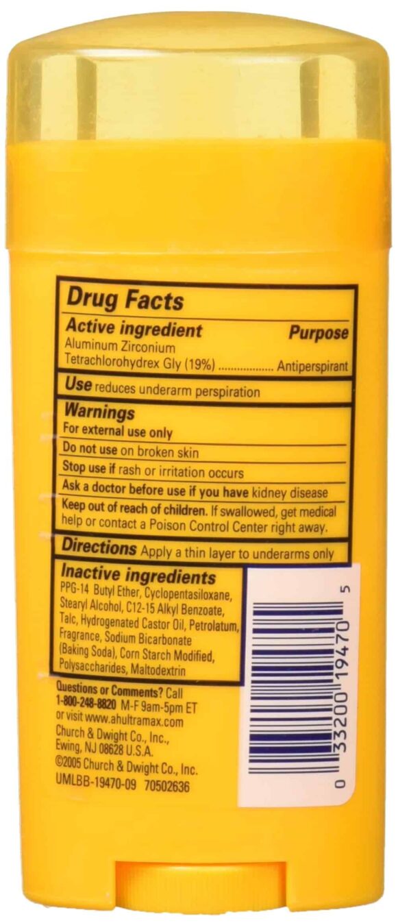 Arm and Hammer Ultramax Deodorant and Antiperspirant - Powder Fresh, 2.60 Ounce (Pack of 4) - Image 2