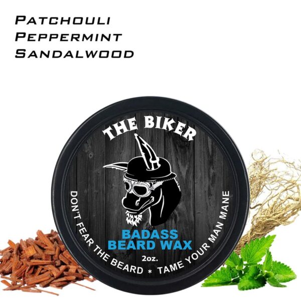 Badass Beard Care Beard Wax for Men - The Biker Scent, 2 oz - Softens Beard Hair, Leaves Your Beard Looking and Feeling More Dense - Image 2