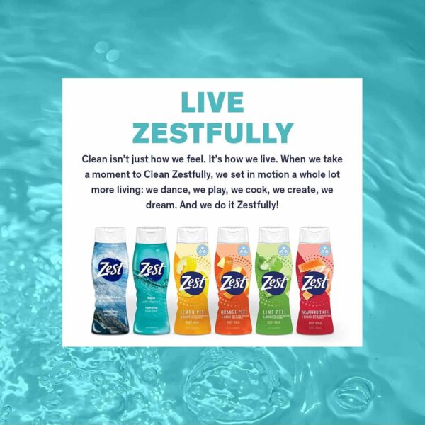 Zest Aqua Hydrating Body Wash, 18 Fl Oz (Pack of 6) - Moisturizing & Refreshing Shower Gel, Easily Lathers for a Relaxing Bubble Bath - Foaming & Exfo - Image 6