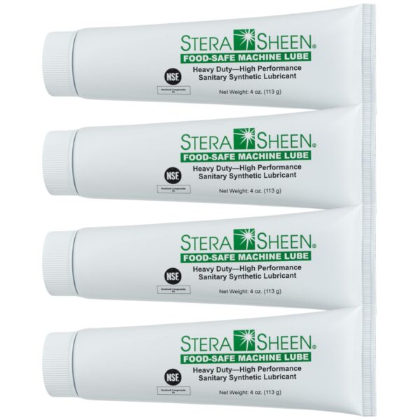 Stera Sheen - Food Safe Machine Lube - Heavy Duty, High Performance Sanitary Synthetic Lubricant - Clear Gel, Odorless, Tasteless - 4 oz Tube (4 Count