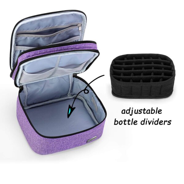 LUXJA Essential Oil Carrying Case - Holds 30 Bottles (5ml-30ml, Also Fits for Roller Bottles), Double-Layer Organizer for Essential Oil and Accessorie - Image 4