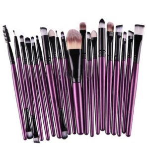 KOLIGHT 20 Pcs Pro Makeup Set Powder Foundation Eyeshadow Eyeliner Lip Cosmetic Brushes (Black+Purple) - Image 1