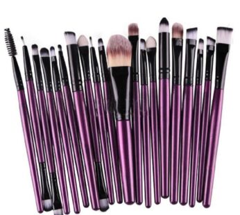 KOLIGHT 20 Pcs Pro Makeup Set Powder Foundation Eyeshadow Eyeliner Lip Cosmetic Brushes (Black+Purple)