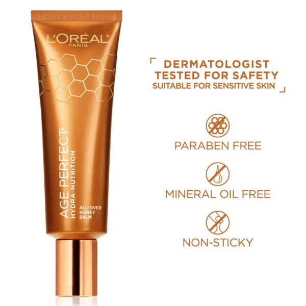 L'Oreal Paris Skincare Age Perfect Hydra-Nutrition All-Over Balm with Manuka Honey Extract and Nurturing Oils, to Soothe and Rescue Dry Skin, Paraben - Image 2
