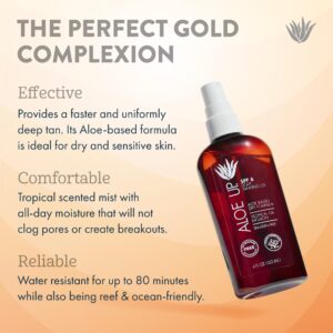 Aloe Up Light Tanning Oil With SPF 6 Sunscreen - Body and Face Tanning Oil for Outdoor Sun - With Pure Aloe Vera Oil and Natural Oils - Absorbs Quickl - Image 2