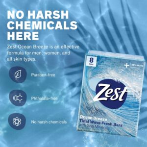 Zest Bar Soap - Ocean Breeze for Women - 8 x 4 oz Bar Soap - Image 6