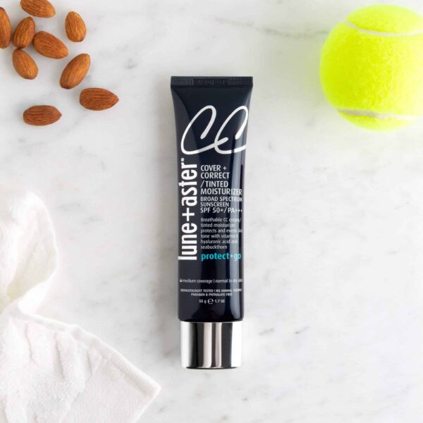 Lune+Aster CC Cream Broad Spectrum SPF 50/PA+++ - Medium - Medium coverage CC Cream with SPF 50 creates a dewy glow - Image 6