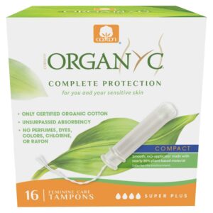 Organyc 100% Certified Organic Cotton Tampons, Bio-Based Eco-Applicator, 16 Count (Pack of 1) - Image 1