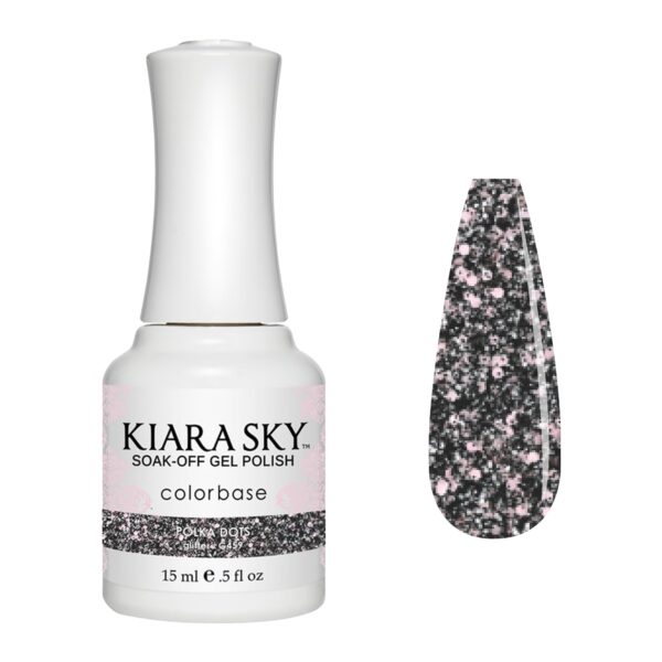 Kiara Sky Professional Nails LED UV Soak Off Gel Polish - Polka Dots G459 - Matte Glitter