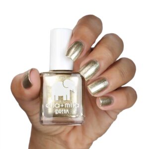 ella+mila Gilded Nail Polish, Professional Quick Dry, Long-Lasting & Chip-Resistant, Metallic Gold, 17-Free Formula, Vegan, Cruelty-Free, 0.45 fl oz - Image 5