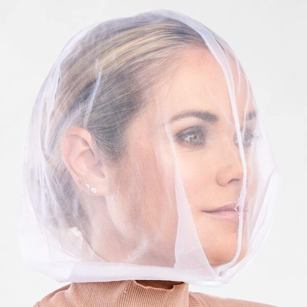 Betty Dain Makeup Protector Hood, Protects Hair and Make Up While Getting Dressed, Nylon Chiffon, Light and Airy, Triple Protection, Zipper closure, M - Image 3