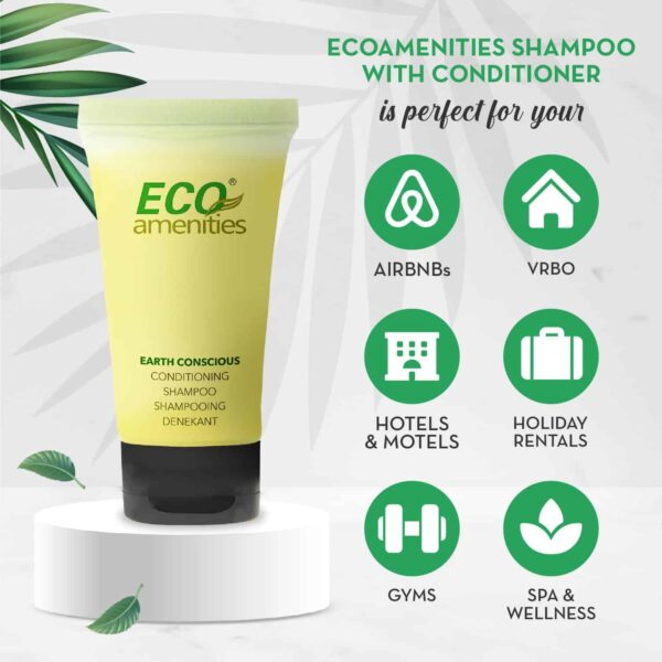 Eco Amenities Travel Size Shampoo and Conditioner Sets - 2 in 1 Hotel Shampoo and Conditioner Supplies for Guests - Refreshing Bulk Travel Size Toilet - Image 2