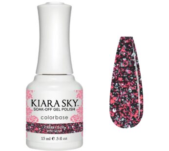 Kiara Sky Professional Nails Soak Off LED UV Gel Polish – Cherry Dust – Red Black White Matte Glitter