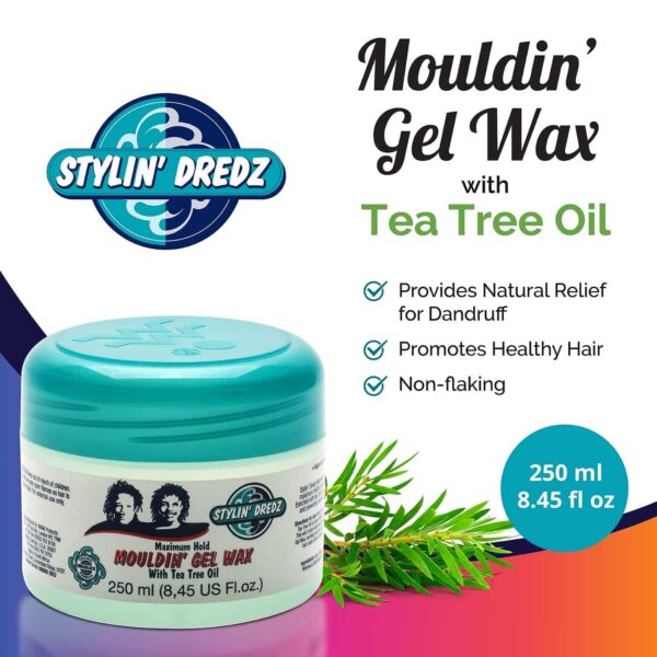 Stylin Dredz Mouldin' Gel Wax - Loc n Twist Gel - Dreadlock Gel Wax with Tea Tree Oil - 250 ml Single - Image 3