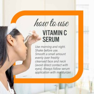 All Natural Advice Vitamin C Serum For Face, 60ml / 2oz with 20% Vitamin C, Hyaluronic Acid, Aloe, MSM, Vitamin E, & Organic Botanicals Solution, Supp - Image 7