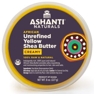 Ashanti Naturals Yellow Whipped Raw Shea Butter | Unrefined African Shea Butter | Creamy Moisturizer for Easy Application - 8 oz - Image 1