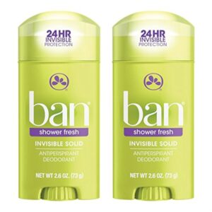 Ban Deodorant 2.6 Ounce Invisible Solid Shower Fresh (76ml) (2 Pack) - Image 1