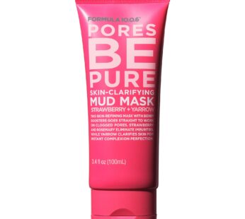 FORMULA 10.0.6 – Pores Be Pure Skin-Clarifying Mud Mask 3.4 fl oz. Unclogs Pores, Removes Impurities for Clear Skin, Vegan, Sulfate-Free & Cruelty-Fre