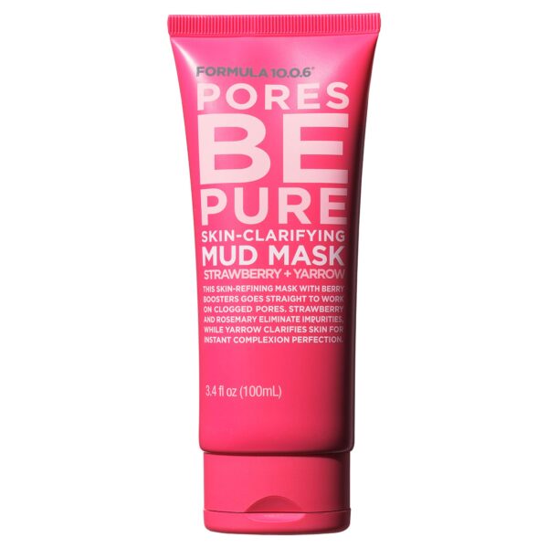 FORMULA 10.0.6 - Pores Be Pure Skin-Clarifying Mud Mask 3.4 fl oz. Unclogs Pores, Removes Impurities for Clear Skin, Vegan, Sulfate-Free & Cruelty-Fre