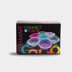 FRAMAR Multi-Colored Connect and Color Bowl Set ? Mixing Bowls for Hair Color, Hair Bleach, Hair Dye, Coloring Set - 7 Pack - Image 4