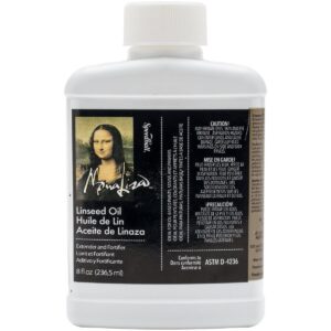 Speedball Art Products Mona Lisa Linseed Oil, 8 Fl Oz (Pack of 1), Amber - Image 1