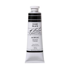 M. Graham 2-Ounce Tube Acrylic Paint, Ivory Black (22-110) - Image 1