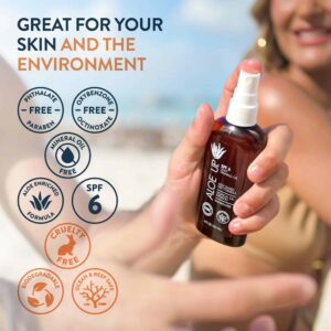 Aloe Up Light Tanning Oil With SPF 6 Sunscreen - Body and Face Tanning Oil for Outdoor Sun - With Pure Aloe Vera Oil and Natural Oils - Absorbs Quickl - Image 4