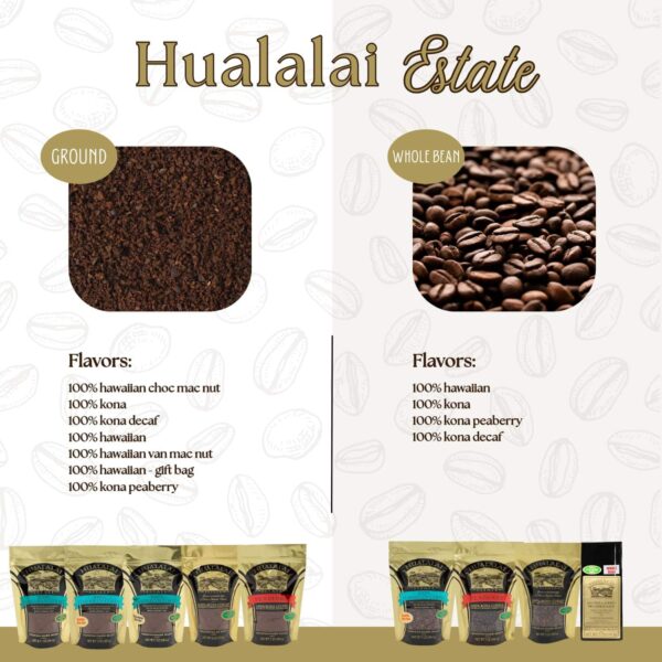 Hualalai Estate 100% Peaberry Kona Grounds - Pesticide-Free Gourmet Grade Premium Coffee - Medium Dark Roasted Hawaiian Grown Beans (7 oz) - Image 5