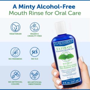 Eco-Dent Alcohol-Free Mouthwash, Mint - Ultimate Essential MouthCare, Oral Care Mouth Wash for Adults, Baking Soda Mouth Rinse with Essential Oils + D - Image 5