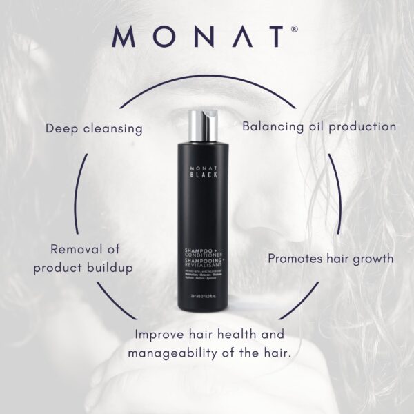 MONAT Black Shampoo + Conditioner - Mens Shampoo and Conditioner 2 in 1 Black Hair Care. A 2-in-1 Shampoo Conditioner Formulated for Optimal Hair Heal - Image 7