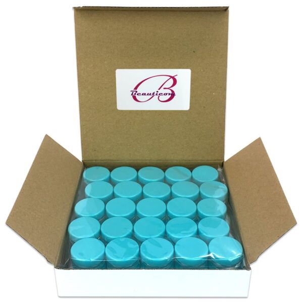 (100 Pieces Jars + Lid) Beauticom 3G/3ML Round Clear Jars with Teal Sky Blue Screw Cap Lids for Scrubs, Oils, Toner, Salves, Creams, Lotions, Makeup S - Image 7