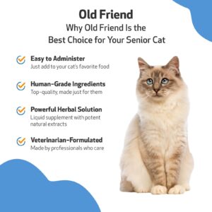 Pet Wellbeing Old Friend for Senior Cats - Vet-Formulated - Aging Immune System & Joint Mobility Support in Older Felines - Natural Herbal Supplement - Image 4