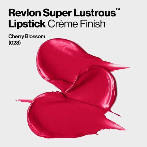 Revlon Lipstick, Super Lustrous Lipstick, Creamy Formula For Soft, Fuller-Looking Lips, Moisturized Feel, Cherry Blossom (028), 0.15 oz - Image 7