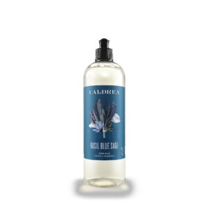 Caldrea Dish Soap, Biodegradable Dishwashing Liquid made with Soap Bark and Aloe Vera, Basil Blue Sage Scent, 16 oz - Image 1