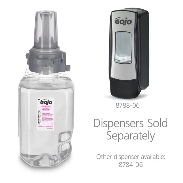 GOJO Antibacterial Foam Handwash, Plum Fragrance, 700 mL Foam Hand Soap Refill ADX-7 Push-Style Dispenser (Pack of 4) - 8712-04 - Image 3
