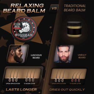 Bossman Relaxing Beard Balm - Beard Tamer, Relaxer, Thickener and Softener Cream - Beard Care Product - Made in USA (Hammer Scent) - Image 3